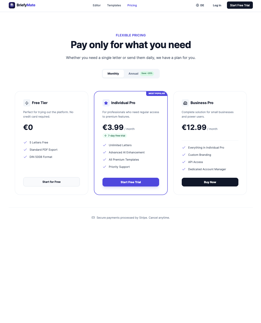 BriefyMate — screenshot
