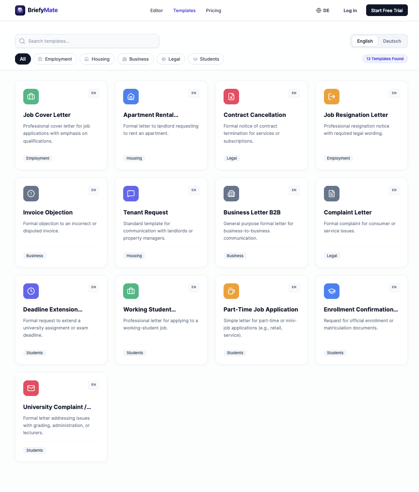 BriefyMate — screenshot