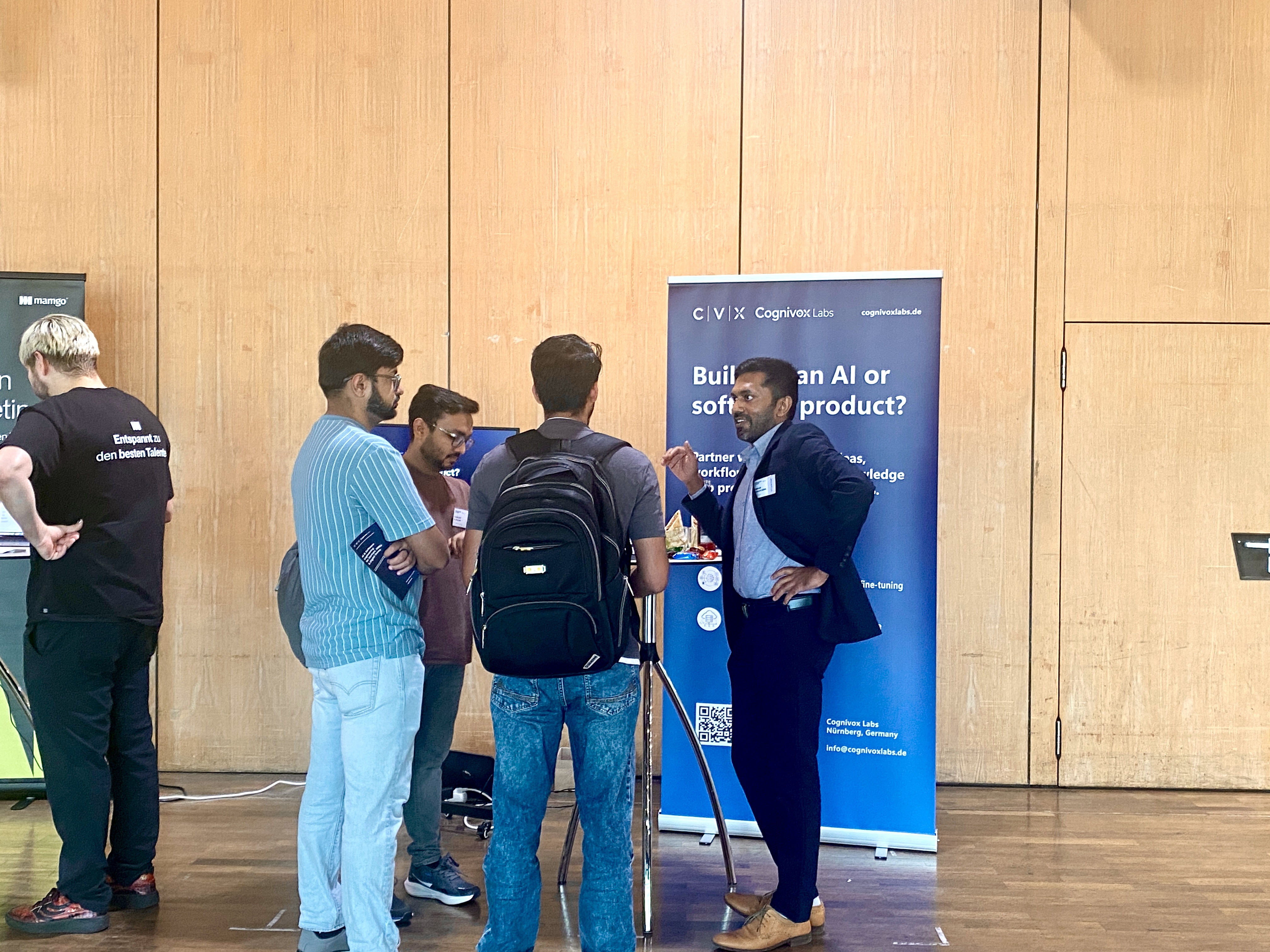 Cognivox Labs founder Shehan Samarasena speaking with visitors at Innovation Festival 2026